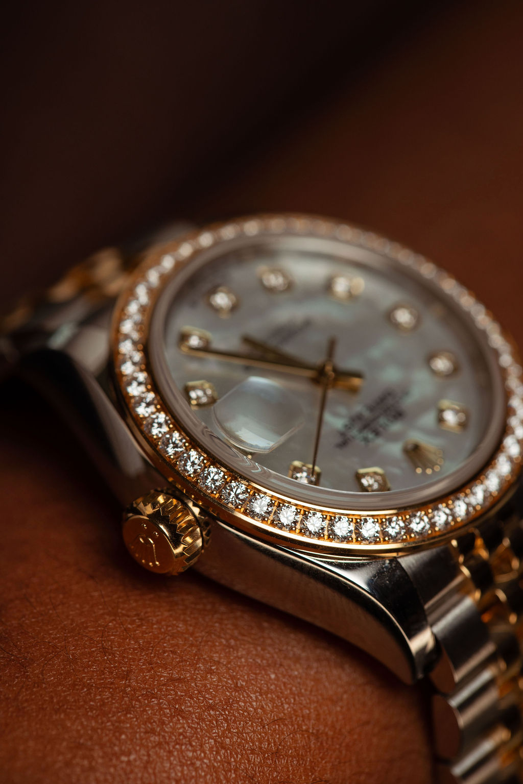 Mother-of-pearl diamond-set dial